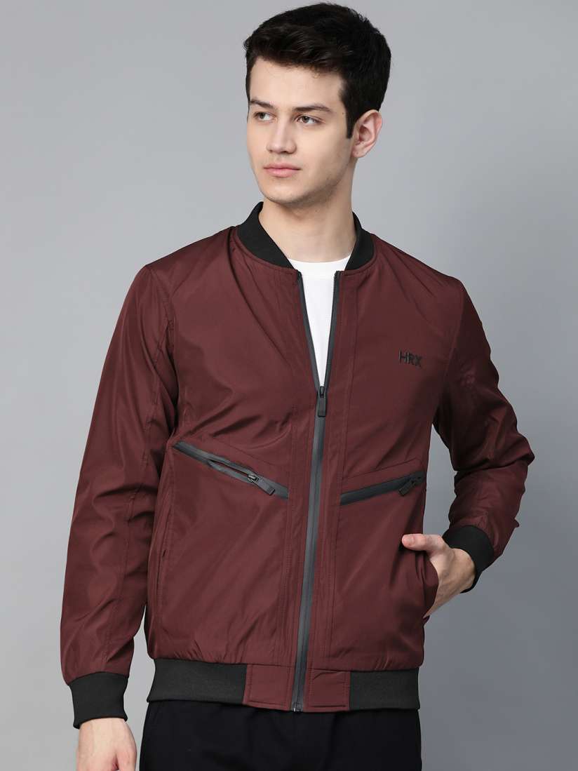 Buy HRX by Hrithik Roshan Men Maroon Solid Sporty Jacket Jackets for Men 11847006 Myntra