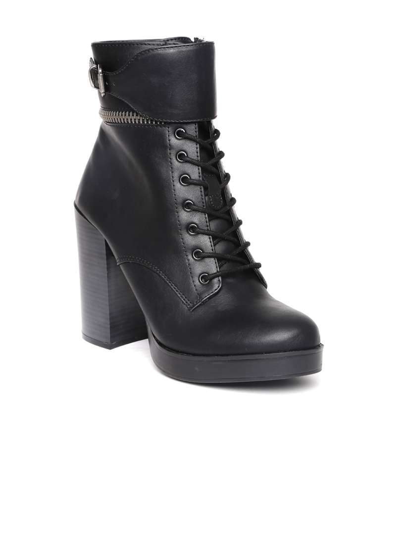 Buy FOREVER 21 Women Black Heeled Boots Boots for Women 1185519 Myntra
