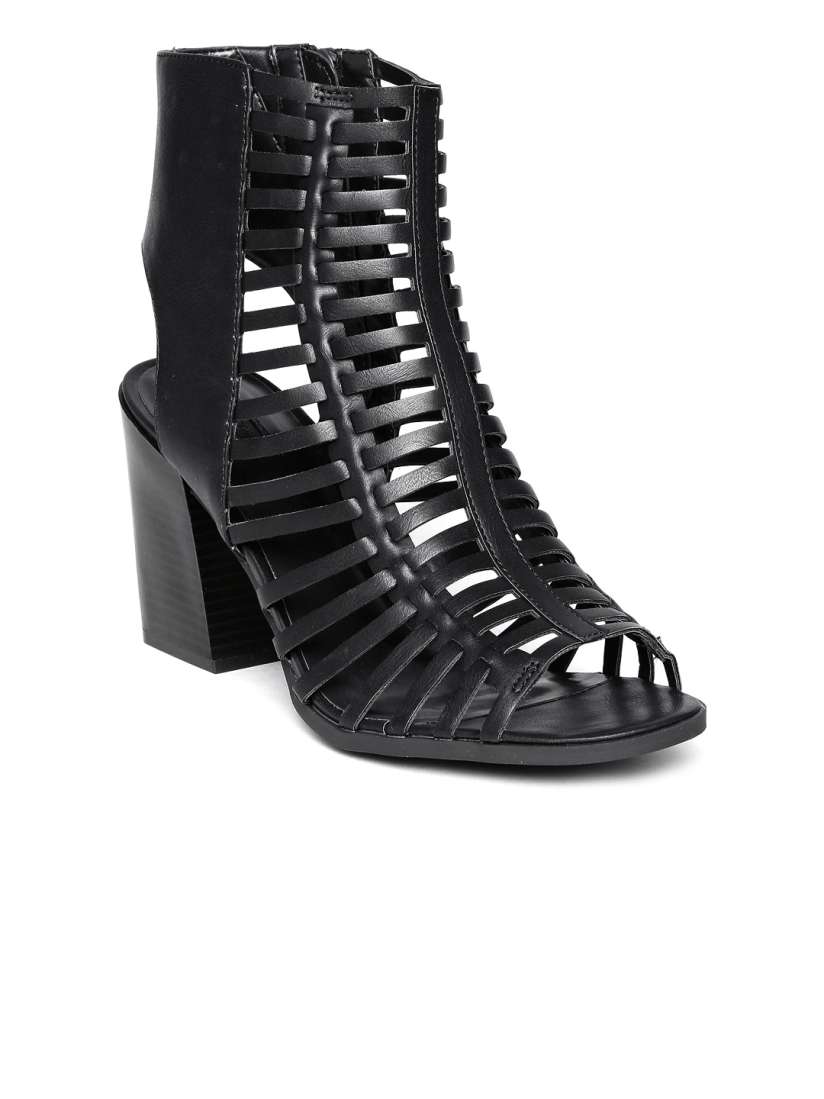Forever 21 black strappy heels discount