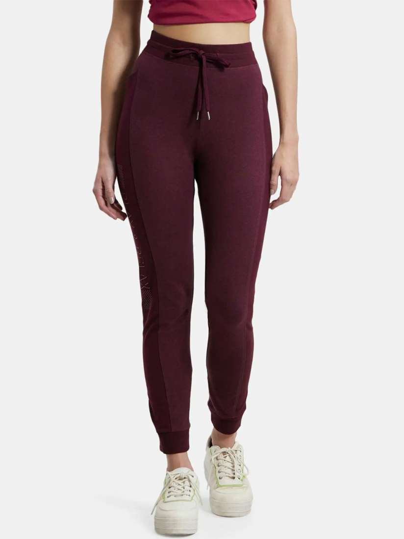 Buy Jockey Women Burgundy Solid Joggers Track Pants for Women 11858138 Myntra