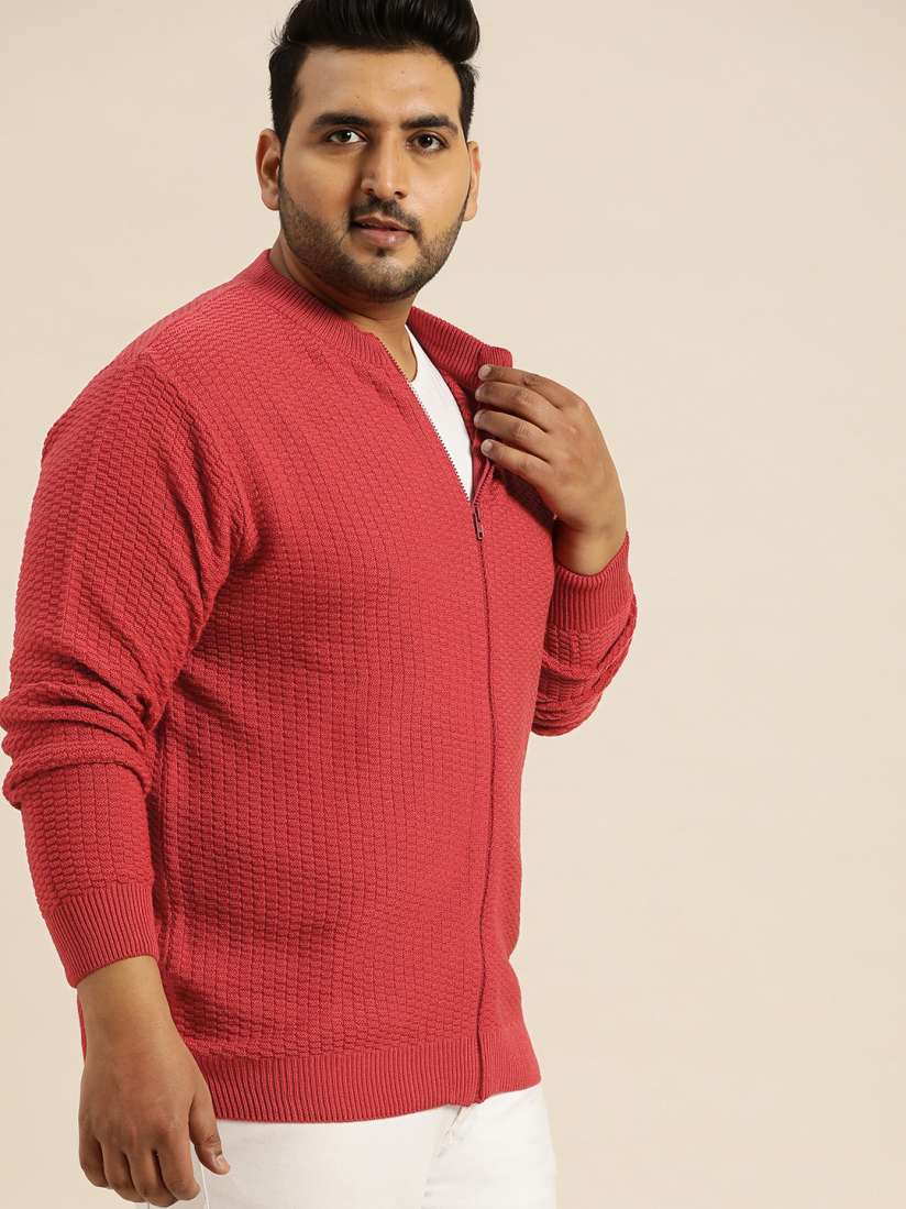 Red cardigan sweater plus size on sale