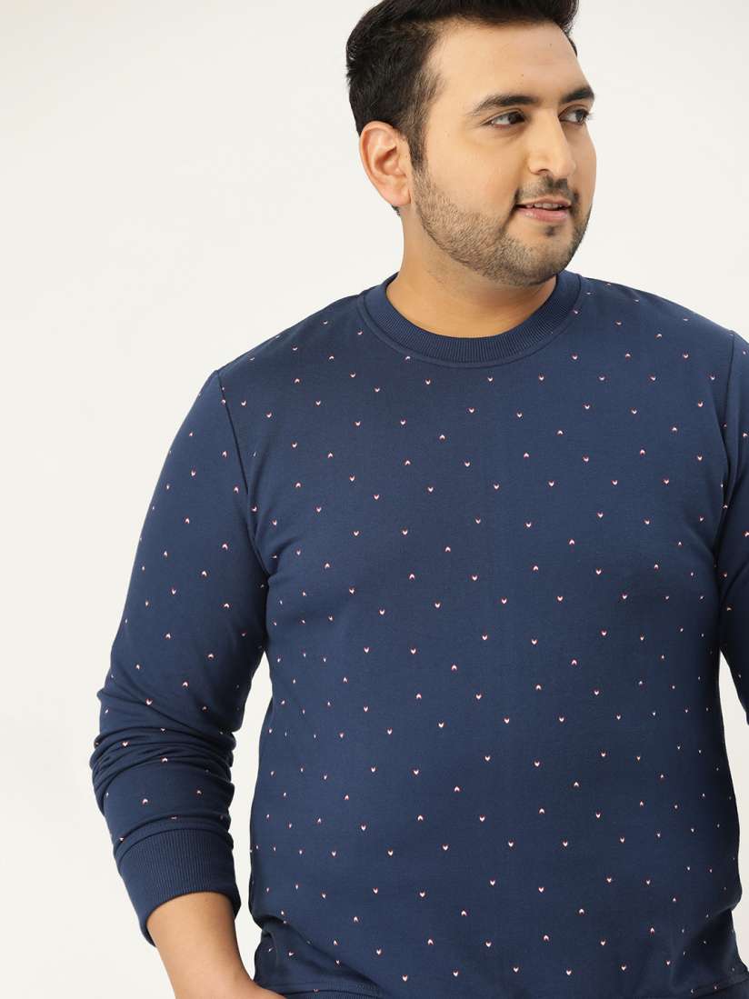 Buy Sztori Men Plus Size Navy Blue White Heart Print Sweatshirt Sweatshirts for Men 11881288 Myntra