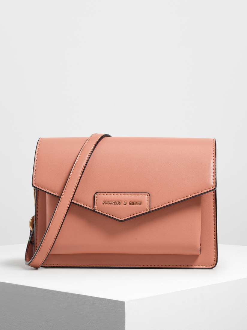 Buy CHARLES KEITH Salmon Pink Solid Sling Bag Handbags for Women 11886590 Myntra