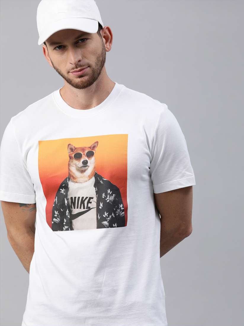 Buy Nike Men White Printed NSW TEE STORY PACK Round Neck Pure Cotton T shirt Tshirts for Men 11890468 Myntra