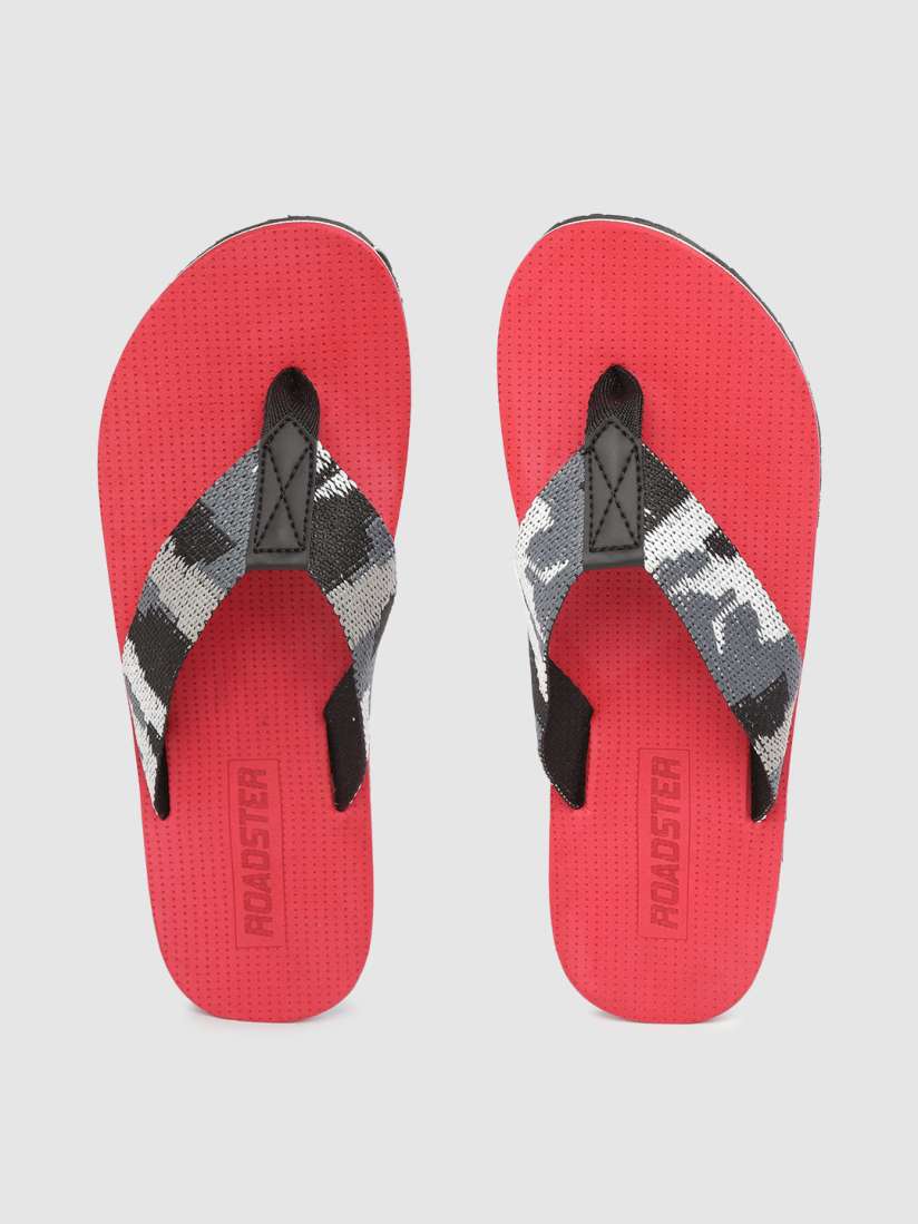 Buy Roadster Men Black Charcoal Grey Woven Design Thong Flip Flops Flip Flops for Men 11913562 Myntra