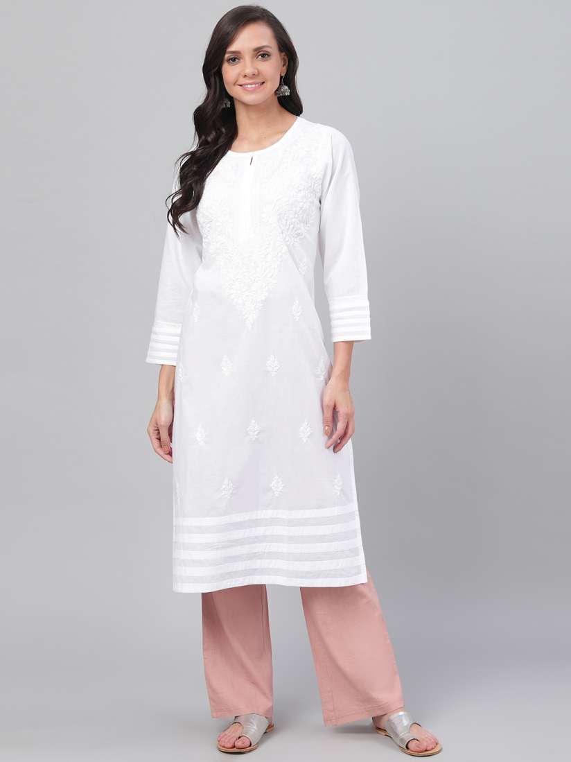 White long kurti myntra 2025