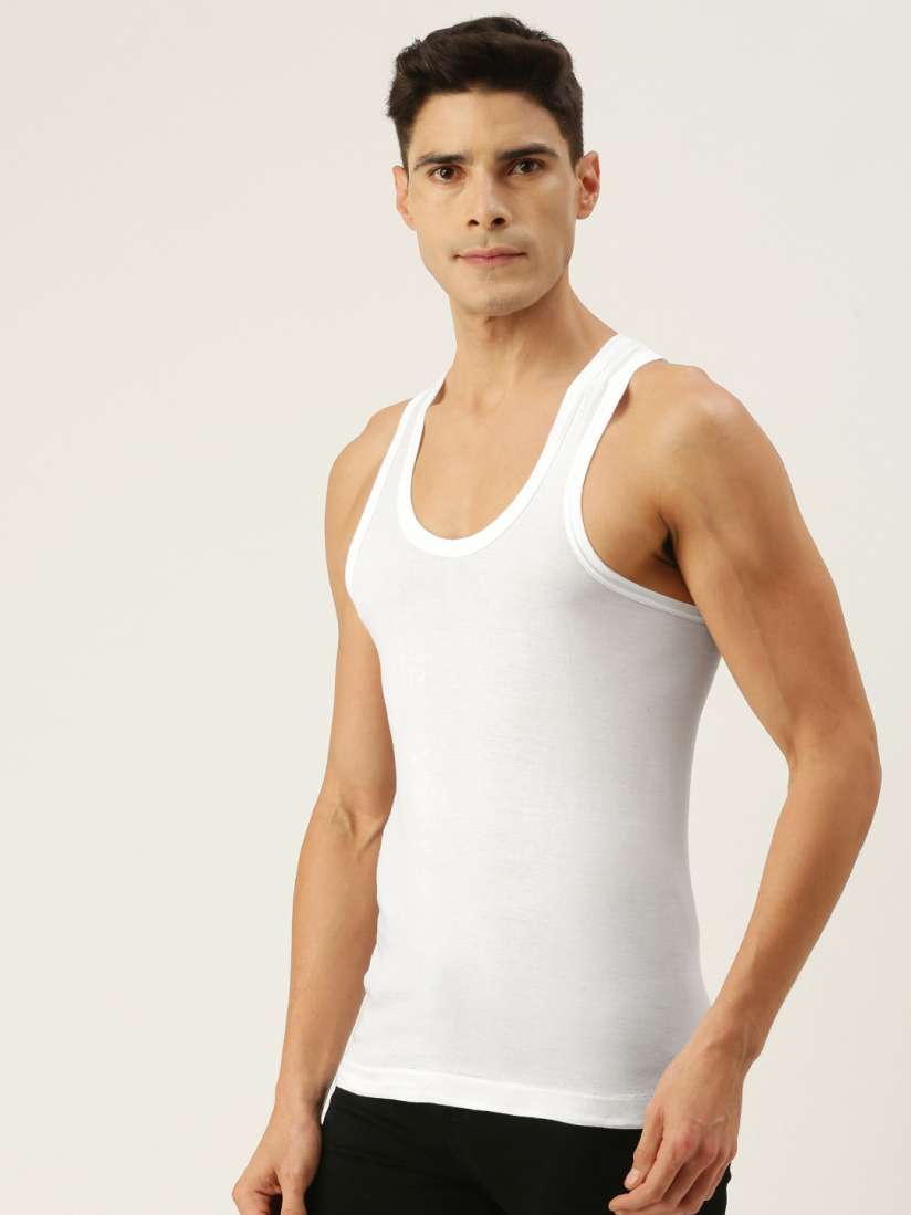 Buy DIXCY SCOTT Men Pack Of 3 White Basic Vests K1 PR6438BA Innerwear Vests for Men 11943780 Myntra