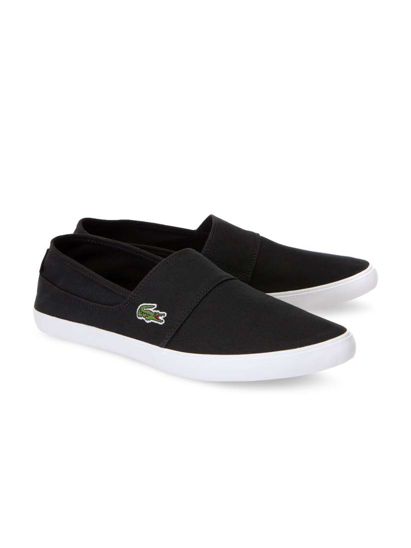 Buy Lacoste Men Black Marice Canvas Solid Slip On Sneakers Casual Shoes for Men 11950762 Myntra