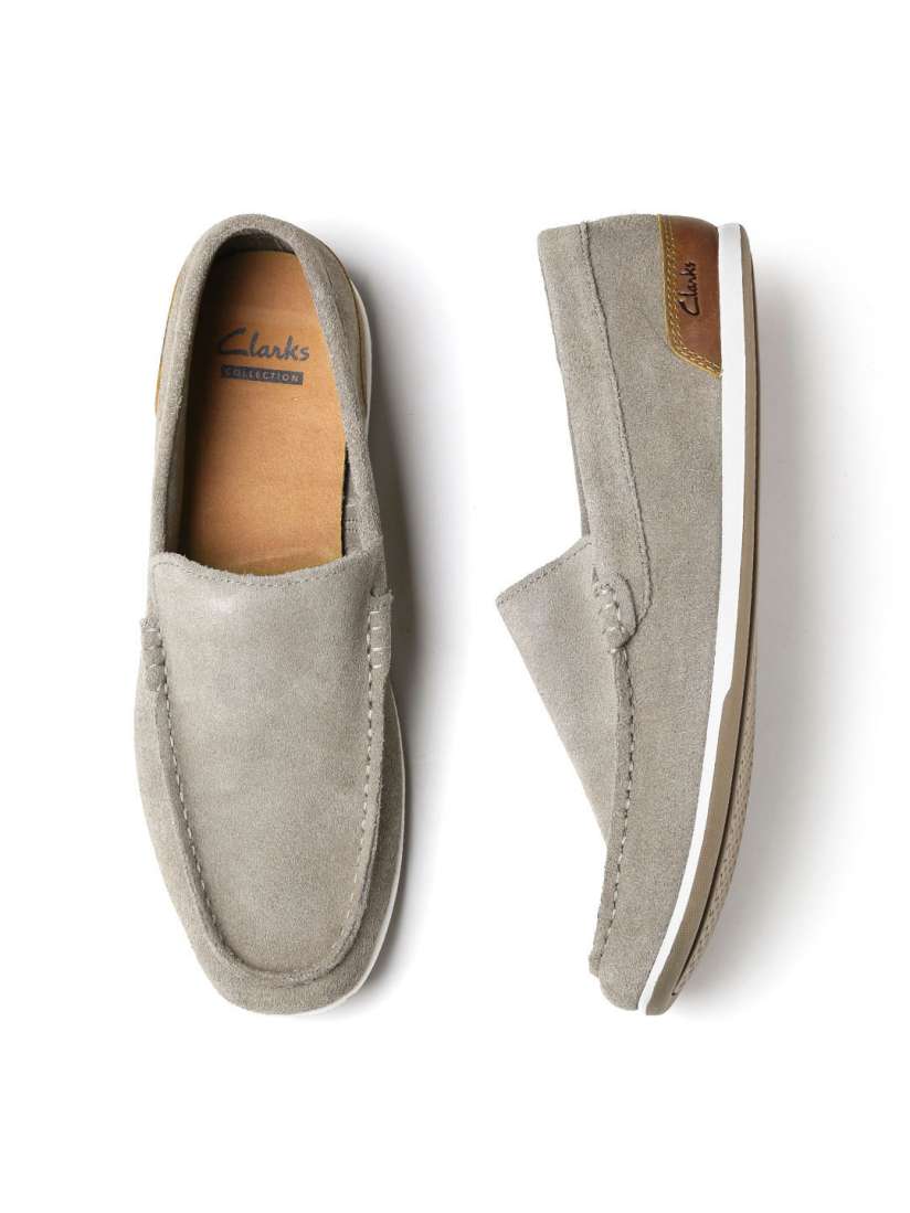 Clarks grey loafers shop