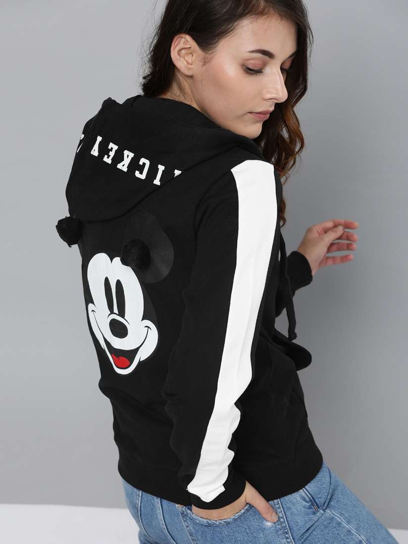 Buy Kook N Keech Disney Women Black Printed Hooded Sweatshirt Sweatshirts for Women 11954456 Myntra