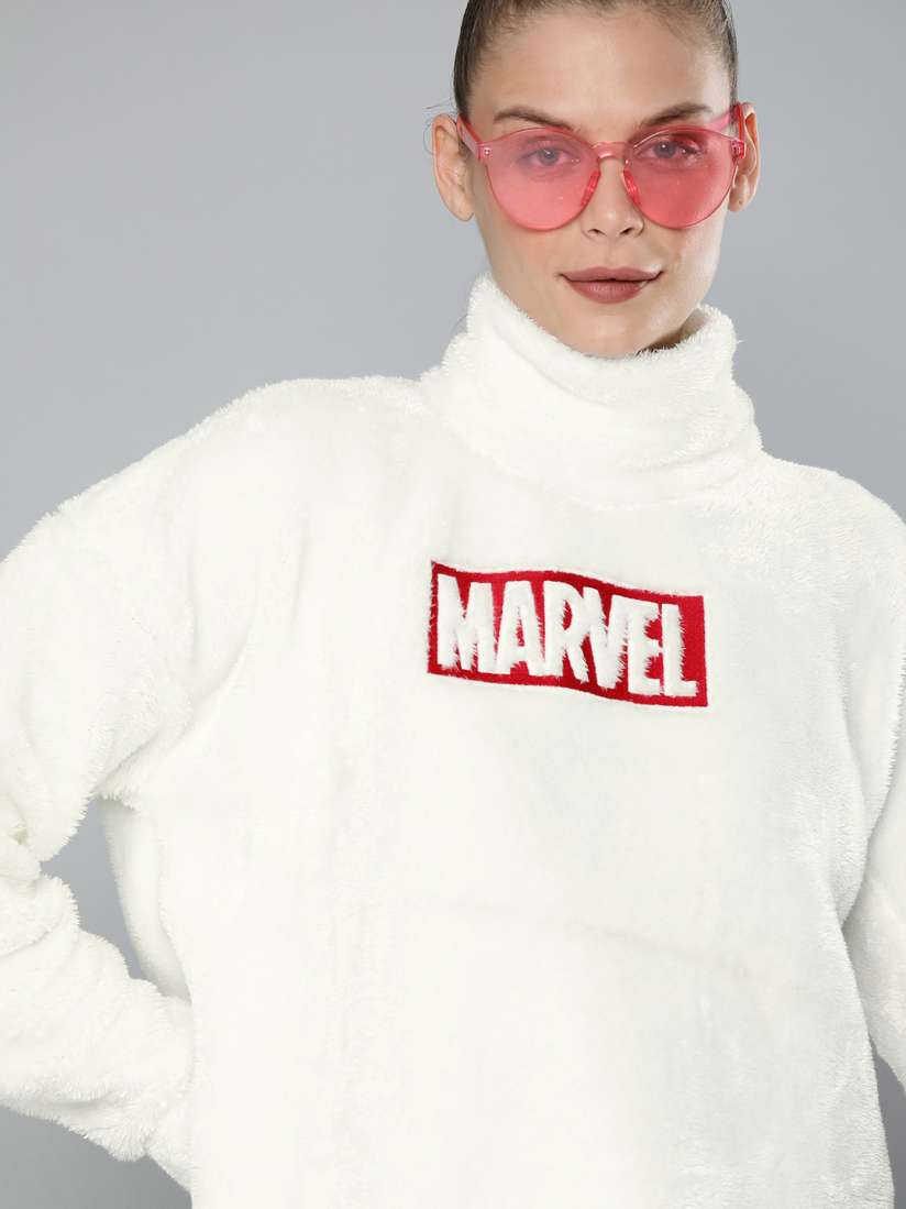 Buy Kook N Keech Marvel Women Off White Printed Sweatshirt Sweatshirts for Women 11954558 Myntra