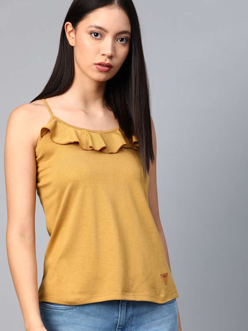 Buy Roadster Women Mustard Yellow Solid Camisole Top Tops for Women 11955250 Myntra