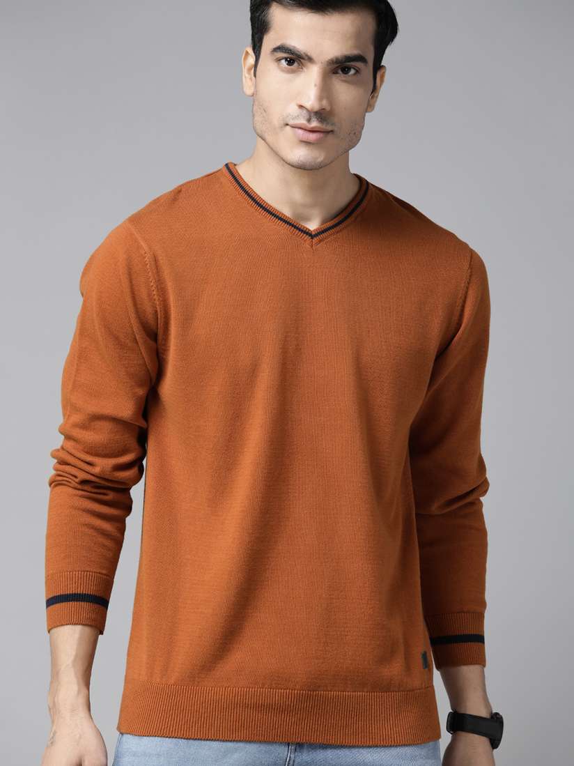 Rust pullover sweater discount