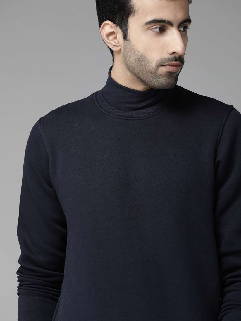 Buy Roadster Men Navy Blue Solid Sweatshirt Sweatshirts for Men 11955684 Myntra