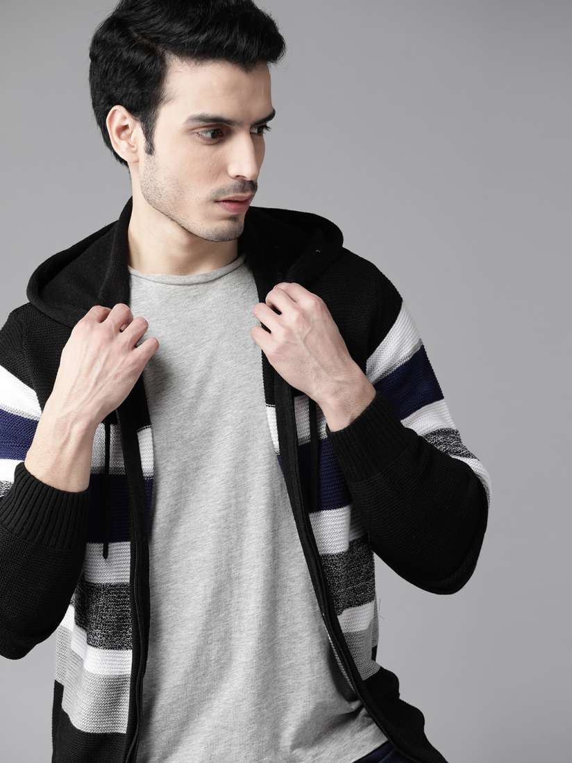 Grey striped cardigan on sale