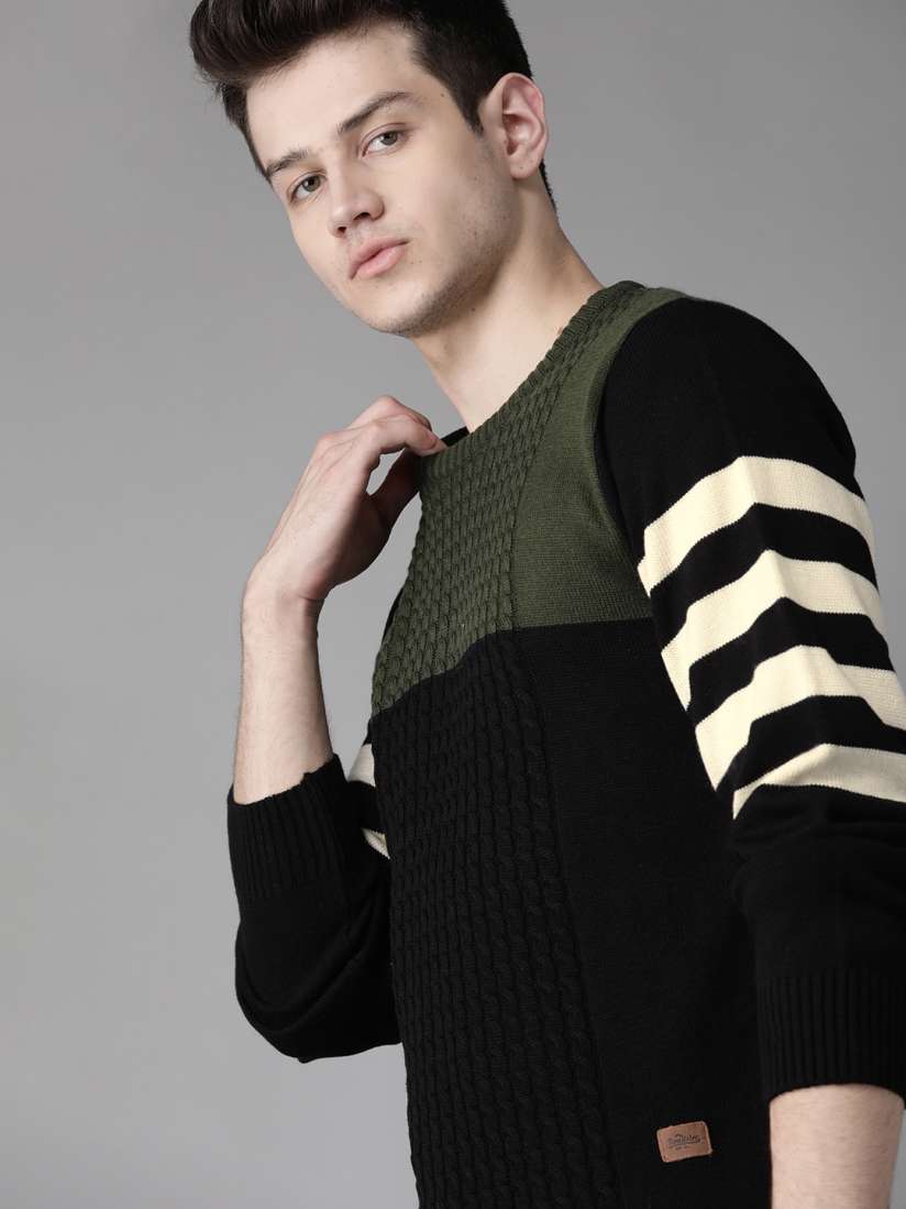 Green and black sweater shop