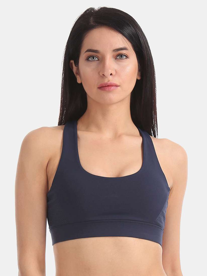 Buy Aeropostale Blue Solid Non Wired Non Padded Sports Bra AE6191004 Bra for Women 11966200 Myntra