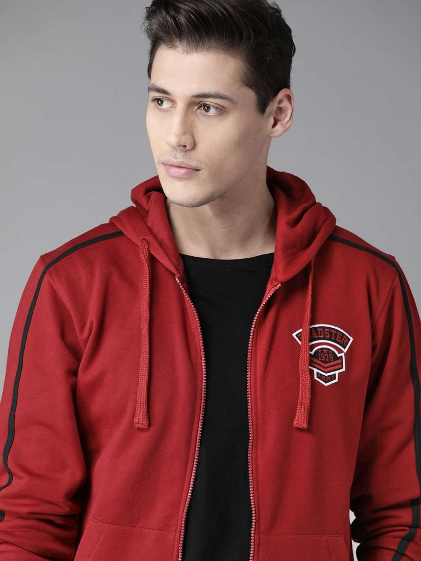 Buy Roadster Men Red Solid Hooded Sweatshirt Sweatshirts for Men 11967192 Myntra