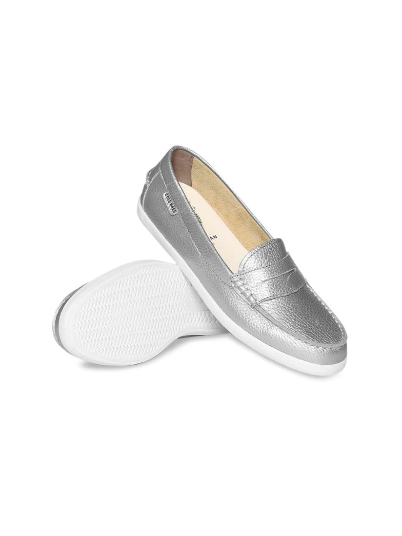 Buy Cole Haan Women Silver Solid Leather Loafers Casual Shoes for Women 11967550 Myntra