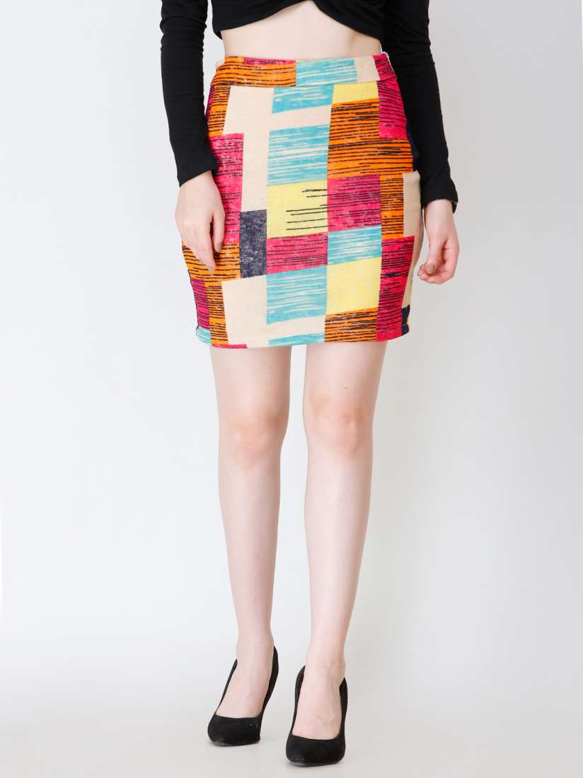 Yellow pink pencil skirt new arrivals