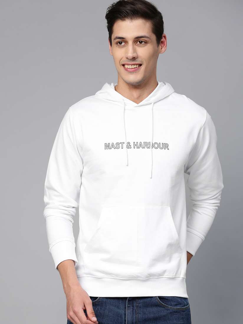 White men's hooded sweatshirt outlet