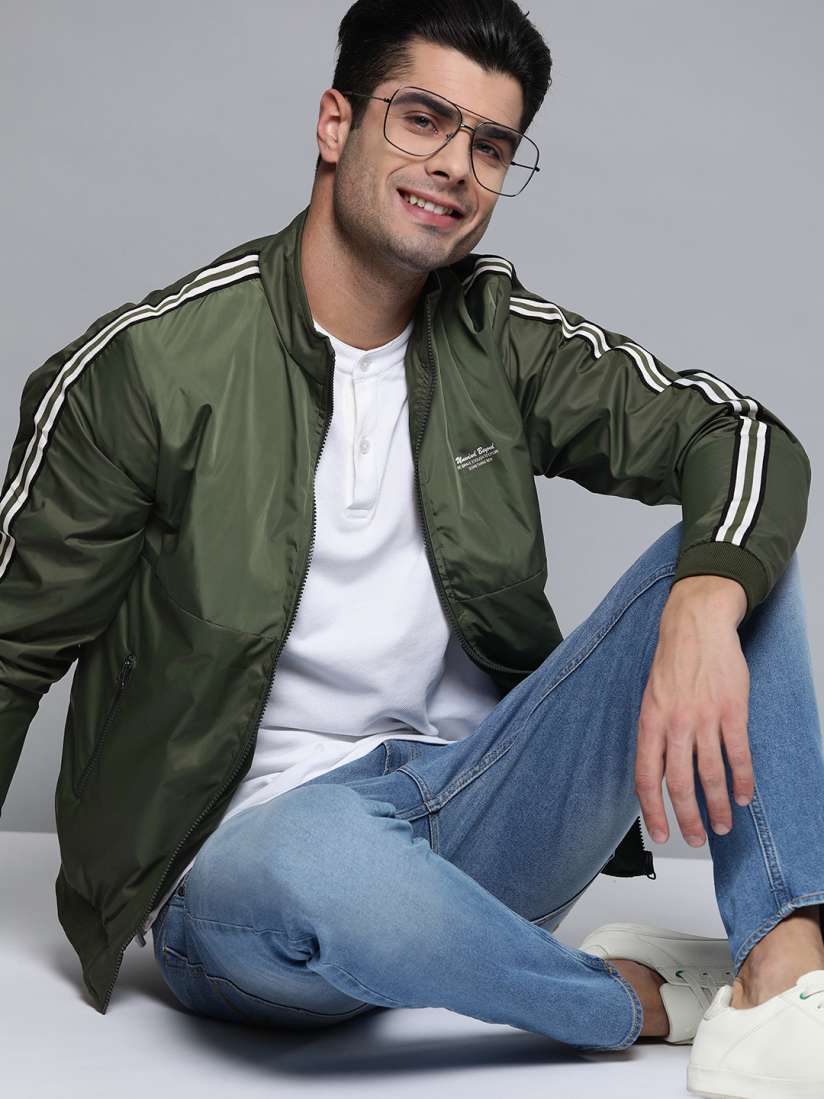 Buy Mast Harbour Men Olive Green Solid Lightweight Bomber Jacket Jackets for Men 11972864 Myntra