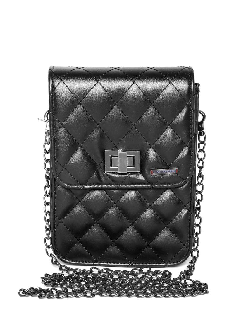 Buy Lino Perros Black Quilted Sling Bag Handbags for Women 1197741 Myntra