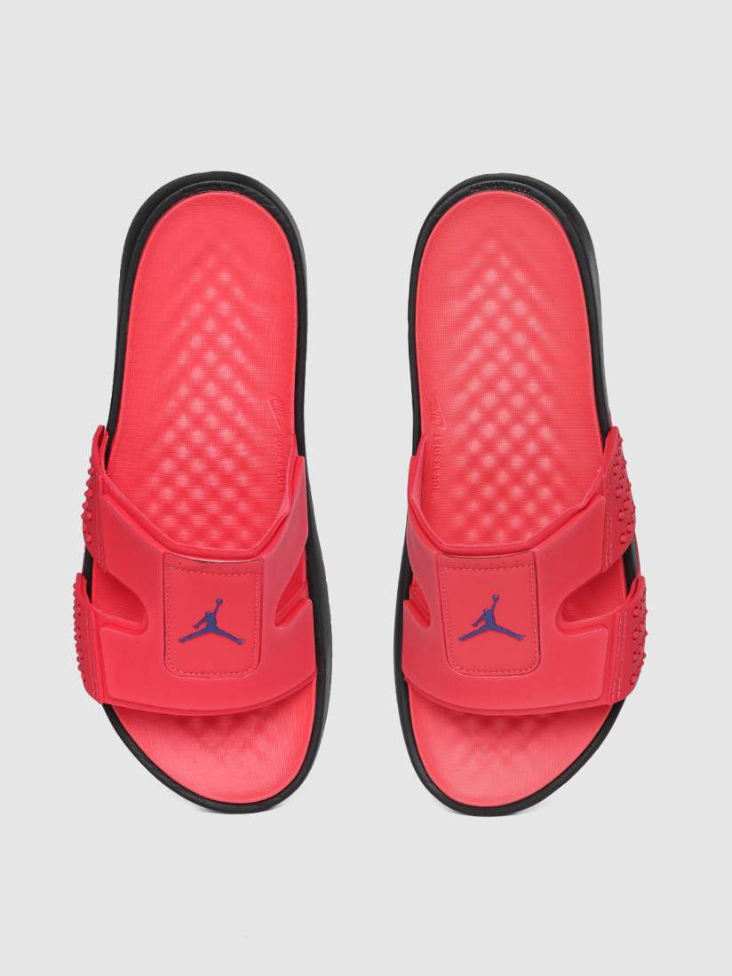 All red nike flip flops shop