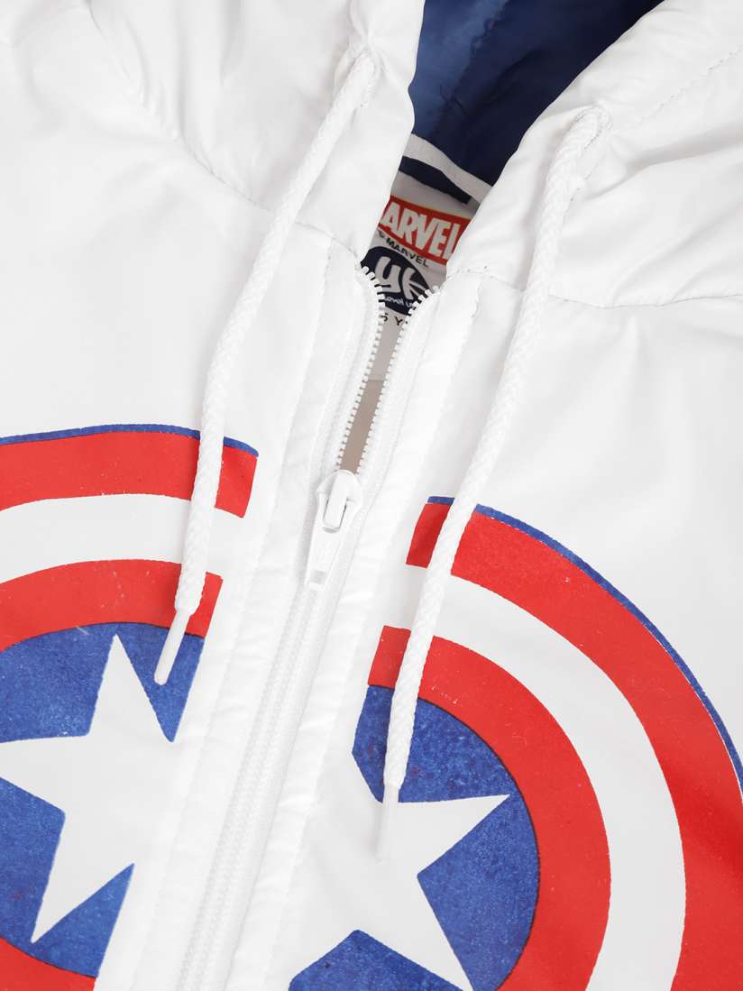 Buy YK Marvel Boys White Avengers Captain America Shield Print Hooded Padded Jacket Jackets for Boys 11982140 Myntra