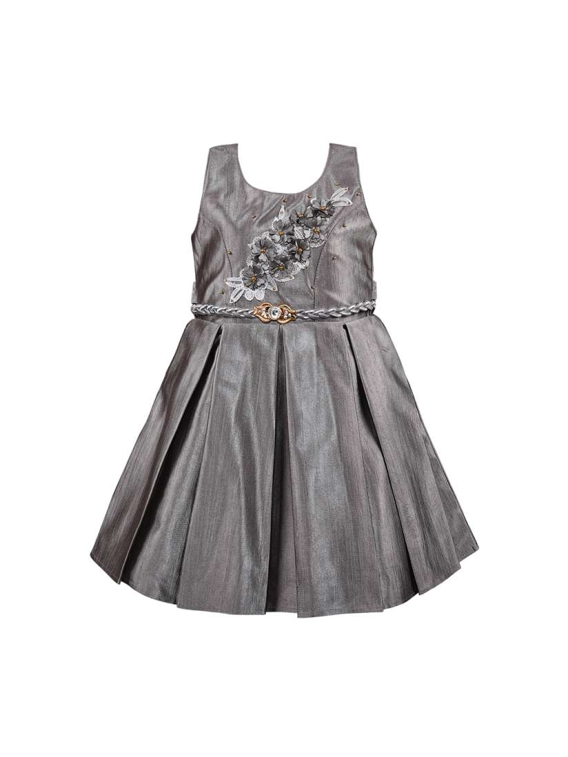 Buy Wish Karo Girls Grey Solid Fit and Flare Dress Dresses for Girls 11985636 Myntra