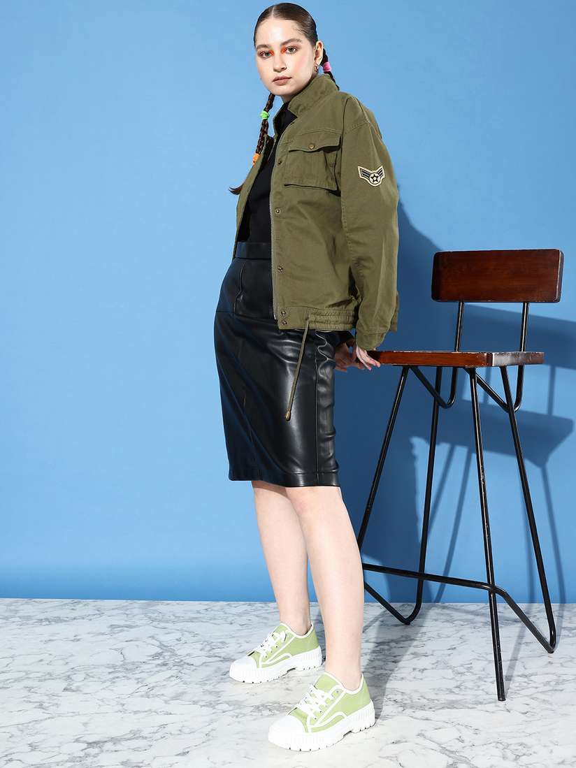 Buy Roadster Women Olive Green Antiviral Protective Finish Solid  