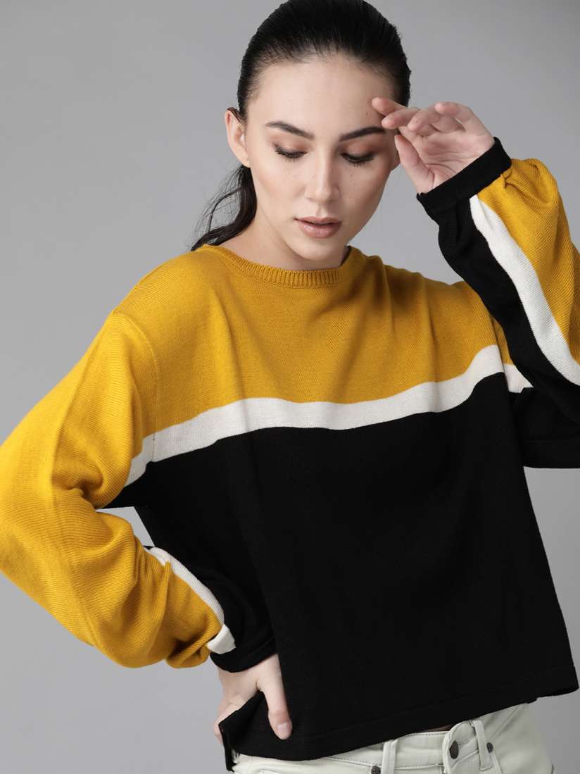Yellow black sweater outlet