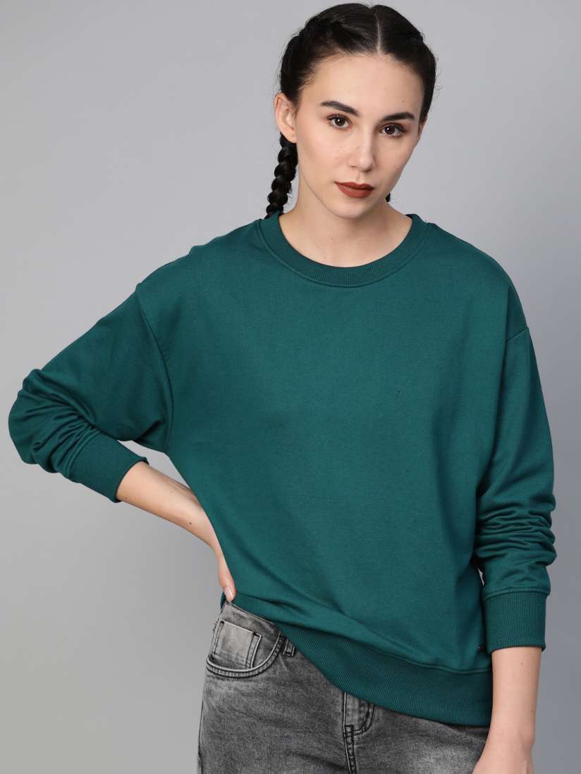 Ladies green sweatshirt sales