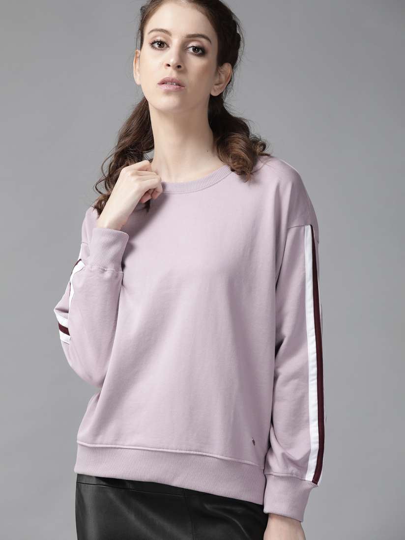 Buy Roadster Women Lavender Solid Sweatshirt Sweatshirts for Women 11991406 Myntra