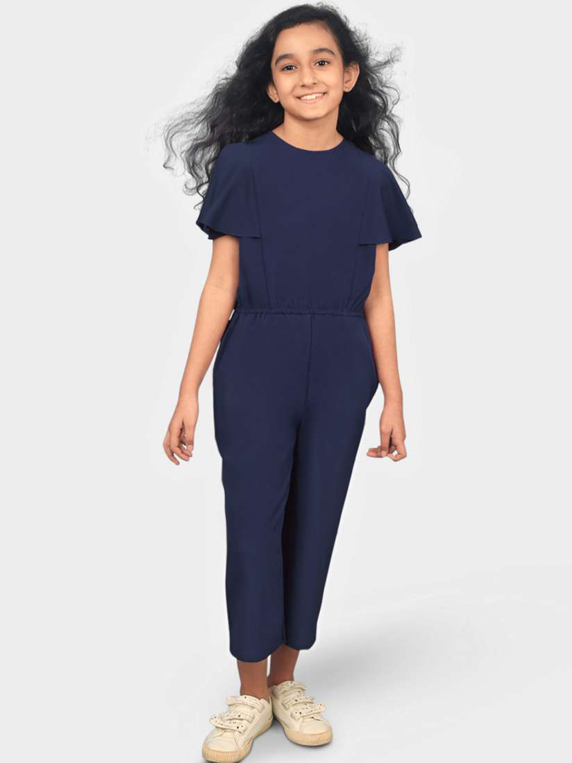 Buy Uptownie Lite Girls Navy Blue Solid Culotte Jumpsuit Jumpsuit for Girls 11994016 Myntra