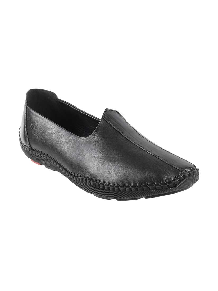 Buy Metro Men Black Solid Leather Mojaris Casual Shoes for Men 11995312 Myntra