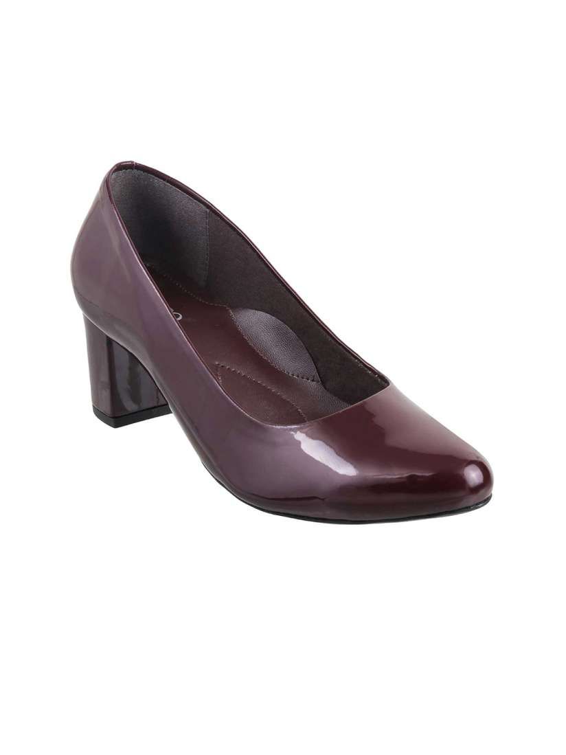 Buy Metro Women Aubergine Solid Pumps Heels for Women 12007332 Myntra