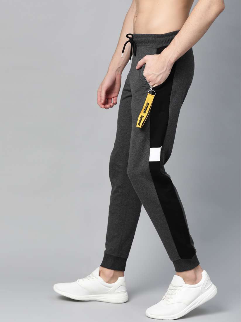 Grey side stripe joggers discount