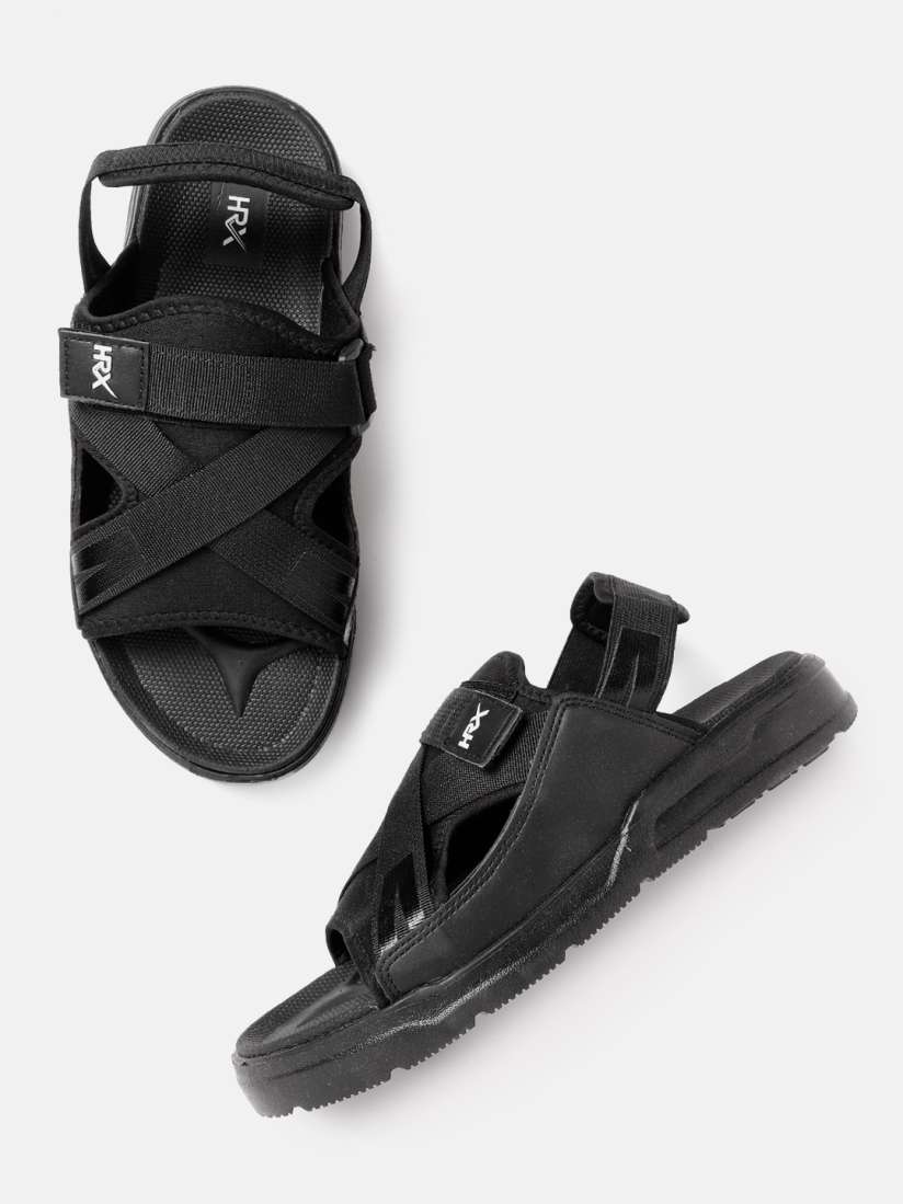 Buy HRX by Hrithik Roshan Men Black Hook Loop Athleisure Sandal Sandals for Men 12008550 Myntra