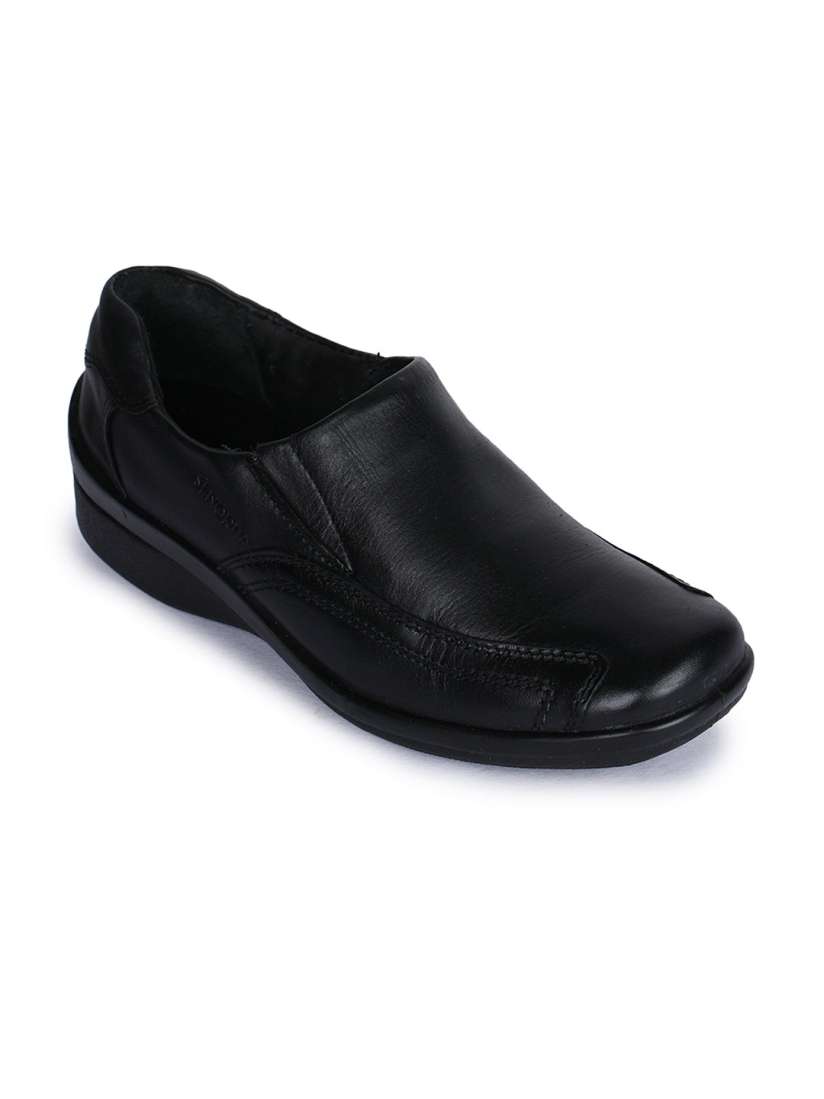 Buy Liberty Women Black Solid Leather Formal Slip Ons Casual Shoes for Women 12009900 Myntra