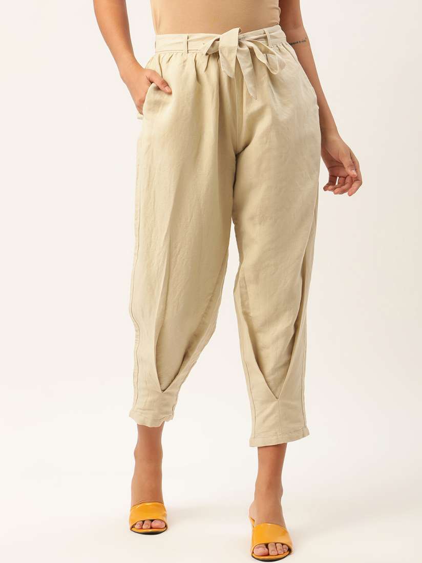 Linen peg trousers discount