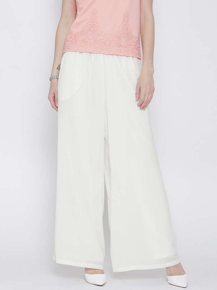 Buy Vero Moda Off White Palazzo Trousers Palazzos for Women 1202117 Myntra