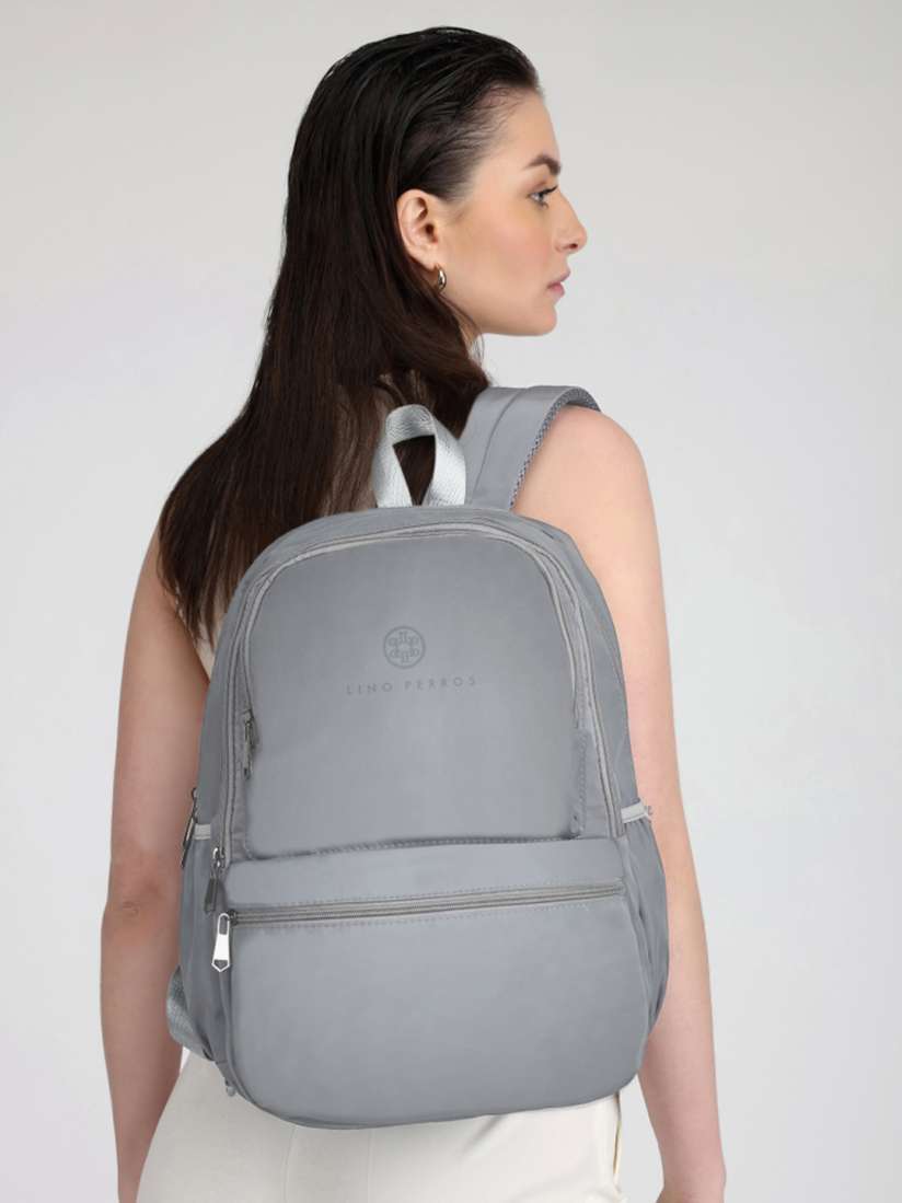 Buy Lino Perros Women Grey Solid 13 Inch Laptop Backpack Backpacks for Women 12026542 Myntra