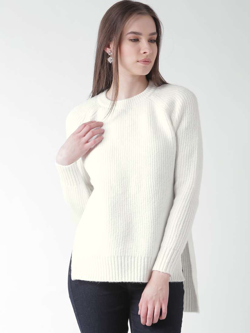 Buy FOREVER 21 Off White High Low Sweater Sweaters for Women 1203038 Myntra