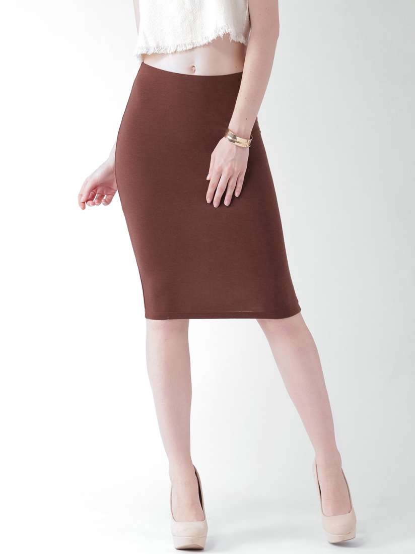 Buy FOREVER 21 Rust Brown Pencil Skirt Skirts for Women 1203095 Myntra