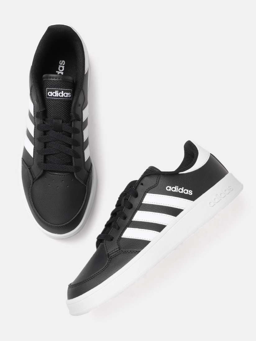 Buy ADIDAS Men Black White Solid Breaknet Tennis Inspired Sneakers with Perforation Detail Casual Shoes for Men 12031812 Myntra