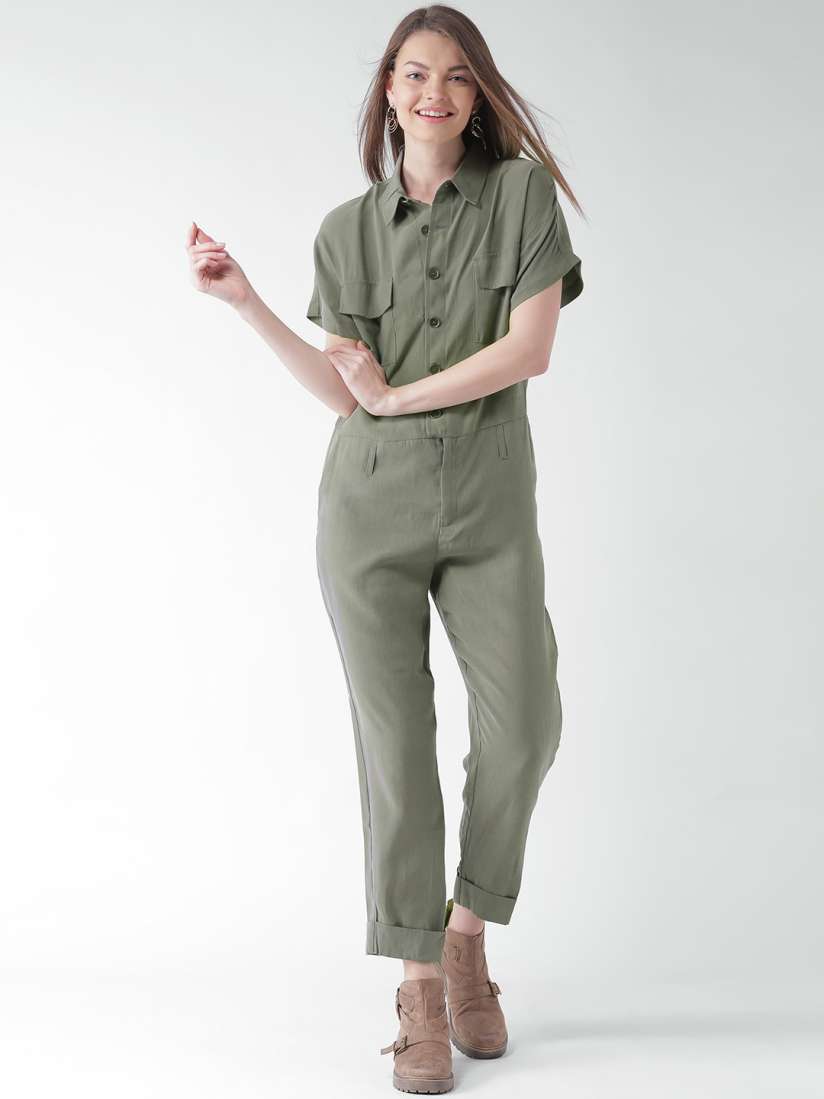 Olive green jumpsuit forever 21 shop