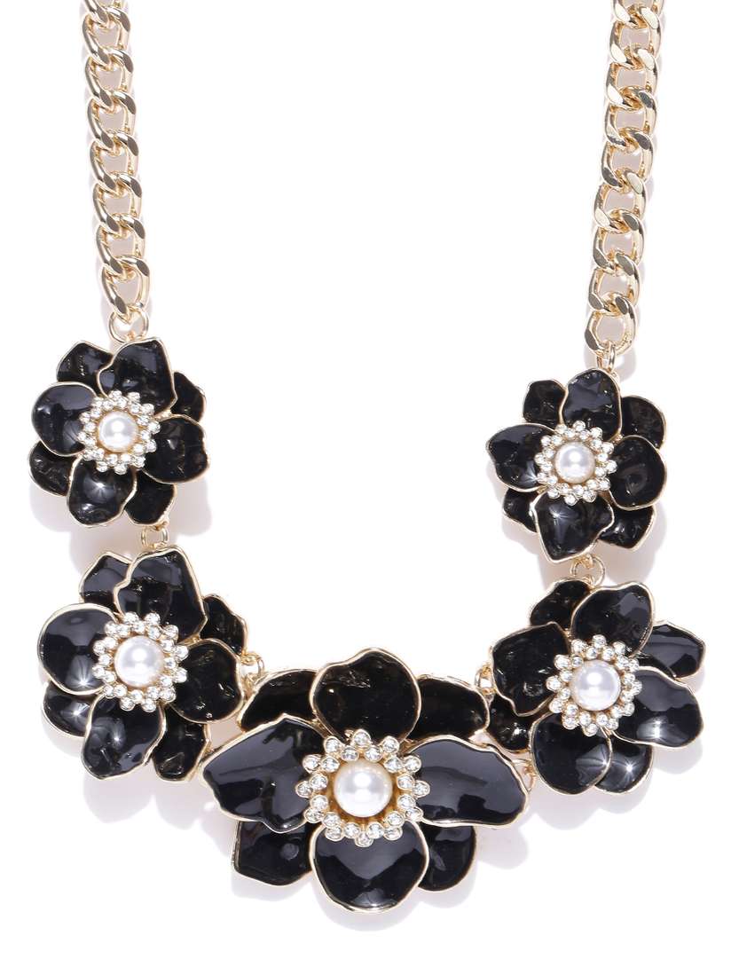Myntra Forever 21 Statement Necklace Buy FOREVER 21 Black White