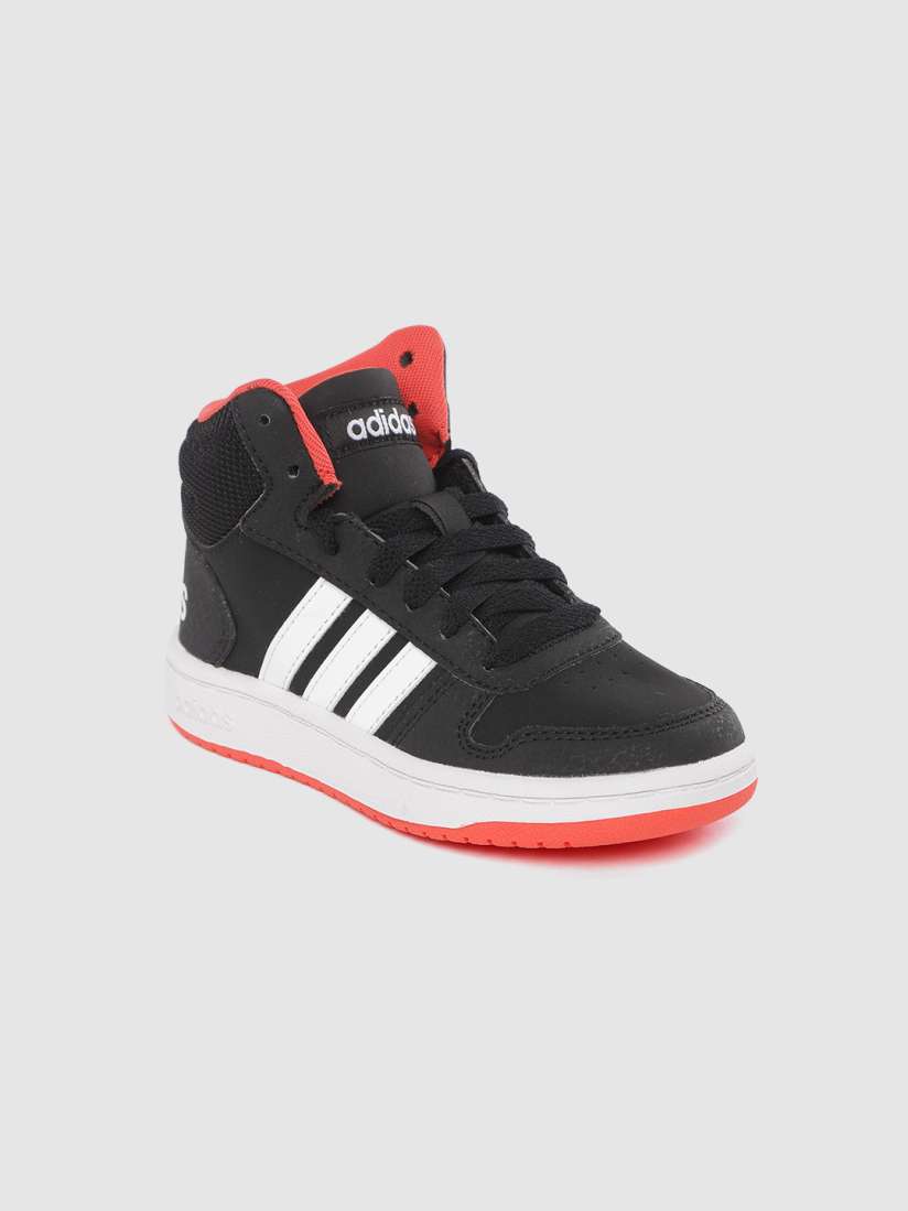 Buy ADIDAS Kids Black Solid HOOPS 2.0 Mid Top Sneakers Casual Shoes for Unisex Kids 12037044 Myntra