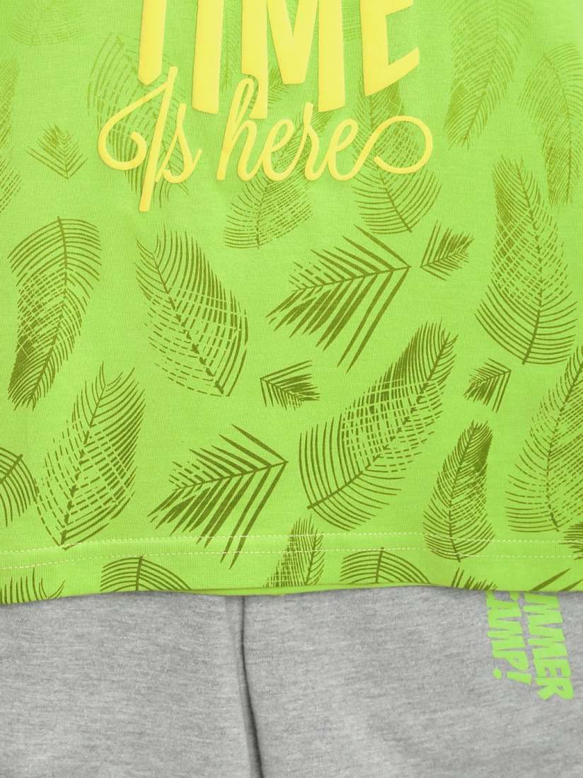 Buy Palm Tree by Gini Jony Boys Green Grey Melange Clothing Set Clothing Set for Boys 1204768 Myntra
